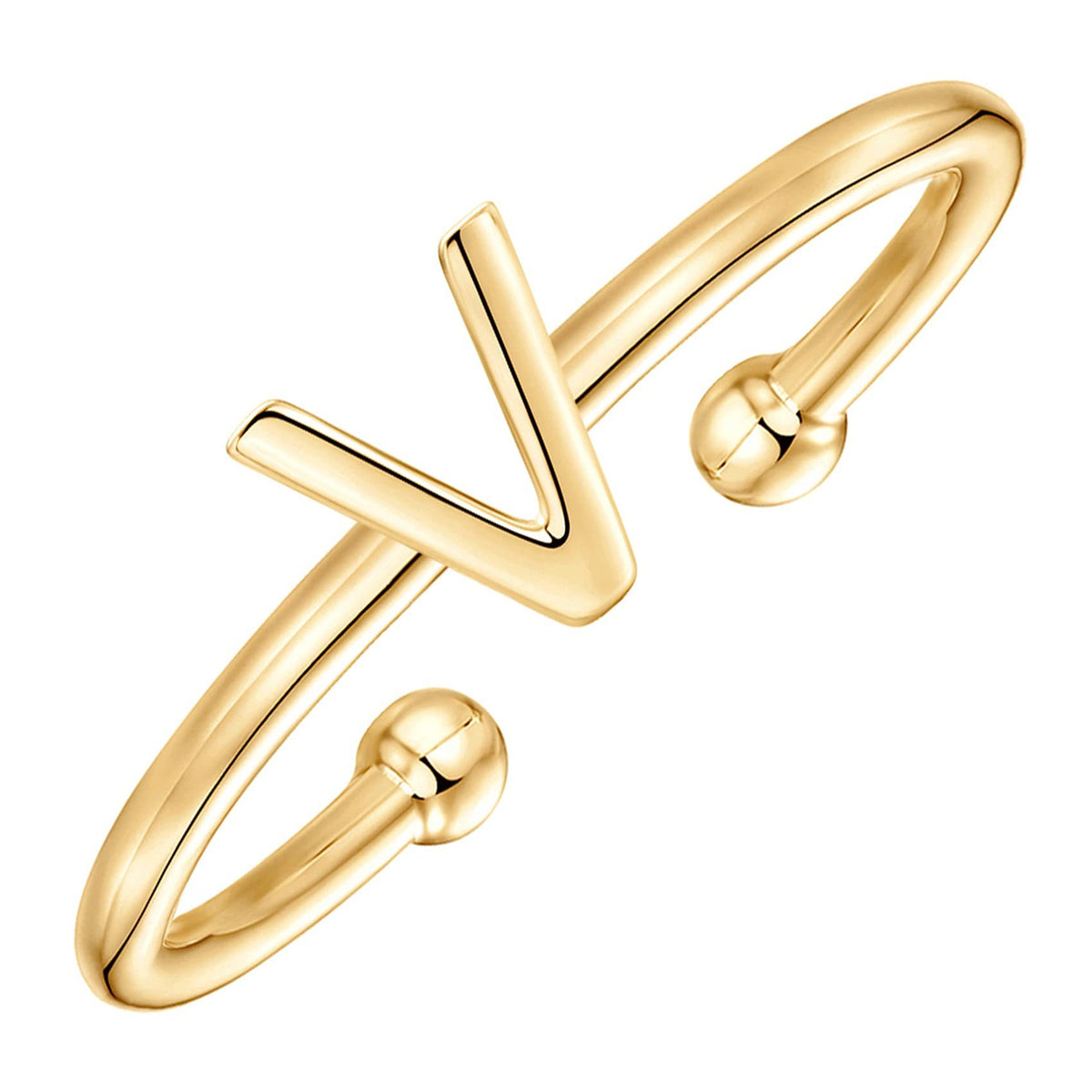 Classic initial ring letter V