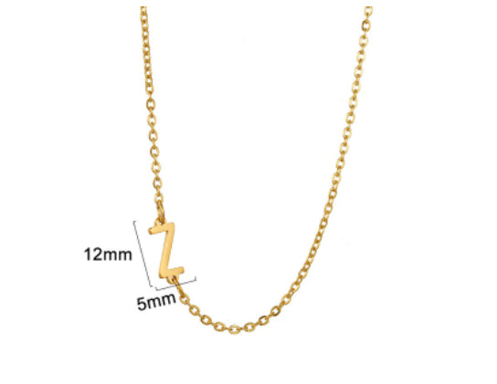 Gold initial Z necklace - Pulse and Glow