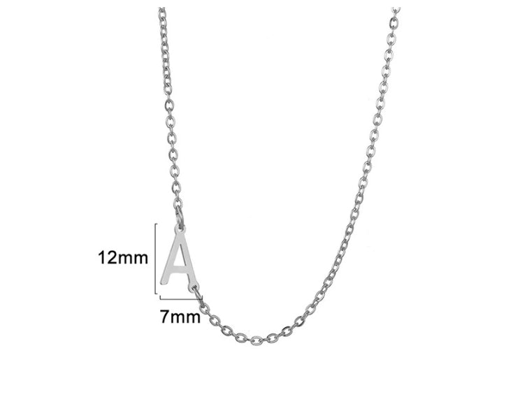 Silver initial A necklace - Pulse and Glow