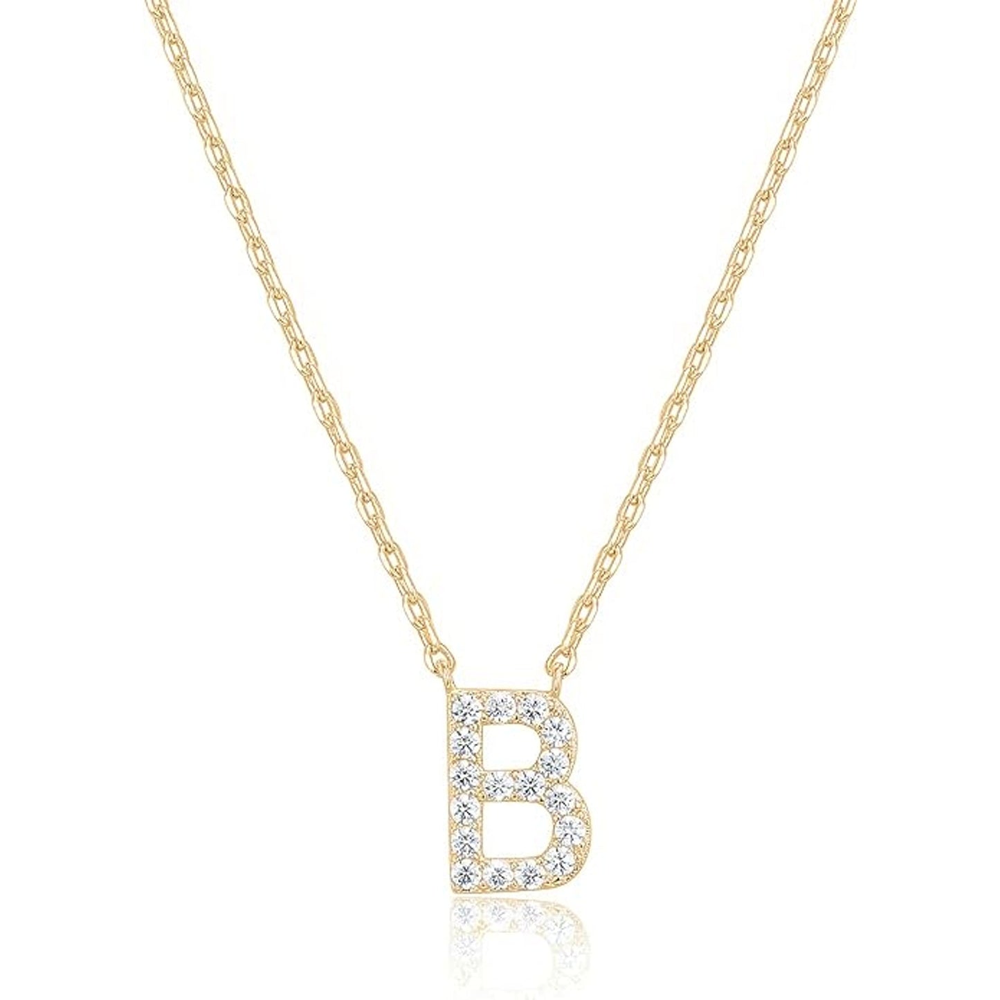 Crystal initial B necklace in gold - Pulse and Glow