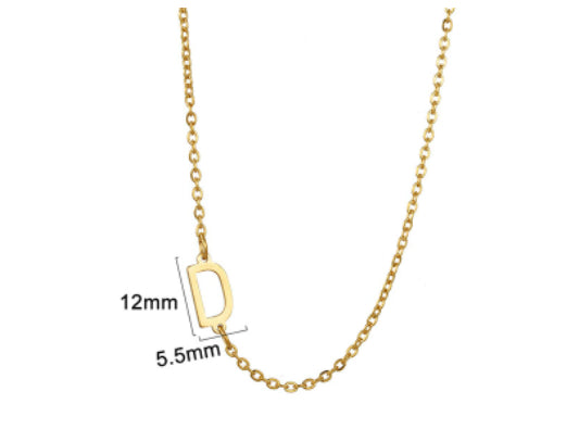 Gold initial D necklace - Pulse and Glow