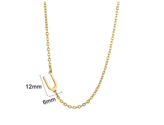 Gold initial U necklace - Pulse and Glow