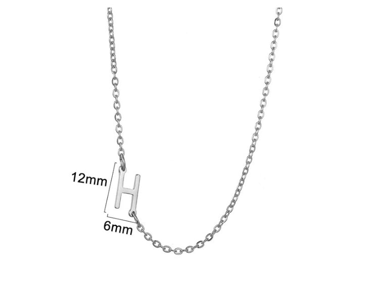 Silver initial H necklace - Pulse and Glow