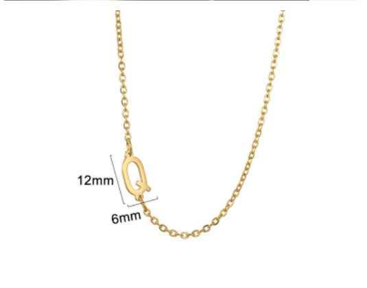 Gold initial Q necklace - Pulse and Glow