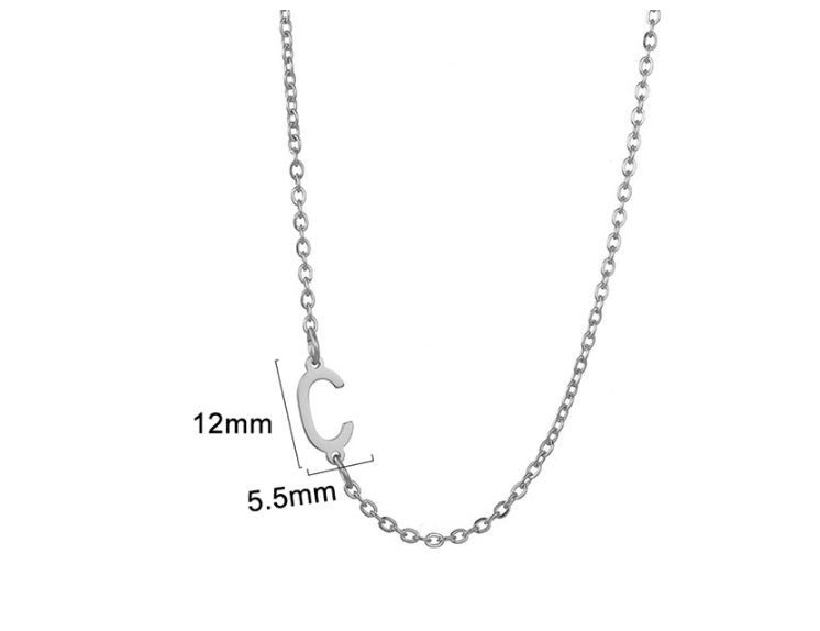 Silver initial C necklace - Pulse and Glow