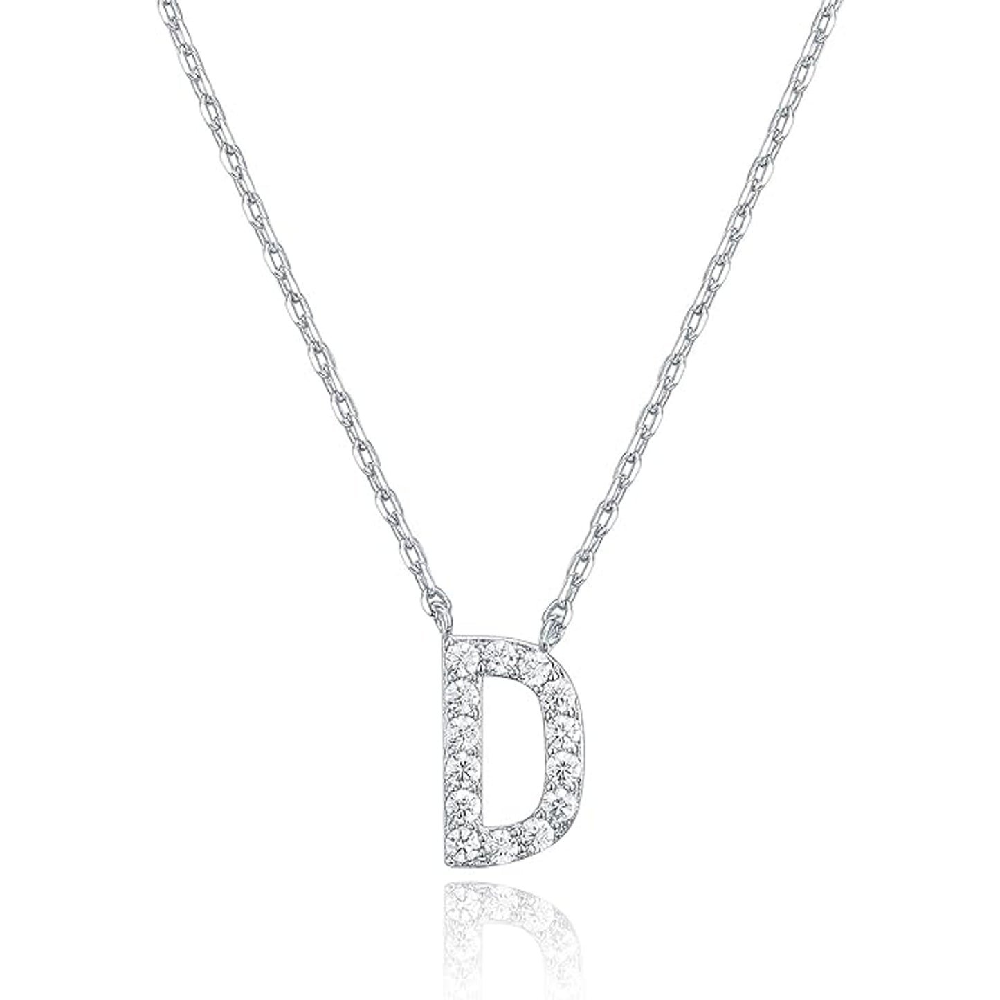 Crystal initial D necklace in silver - Pulse and Glow