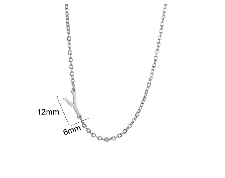 Silver initial Y necklace - Pulse and Glow