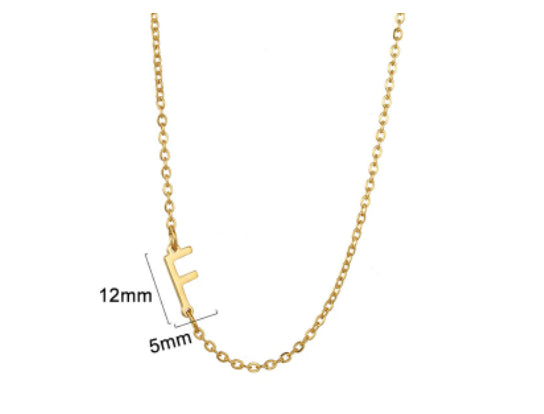 Gold initial F necklace - Pulse and Glow