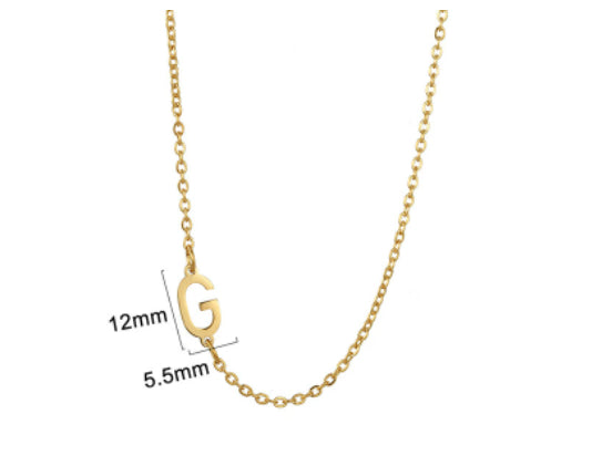 Gold initial G necklace - Pulse and Glow