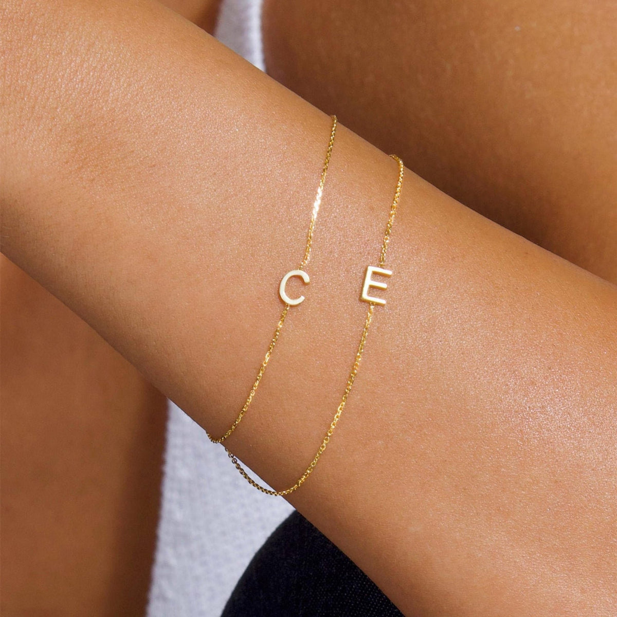 Personalized Initial Bracelet Gold - Pulse and Glow Jewelry
