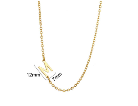 Gold initial M necklace - Pulse and Glow
