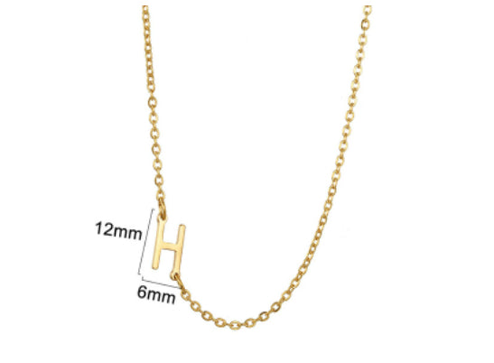 Gold initial H necklace - Pulse and Glow