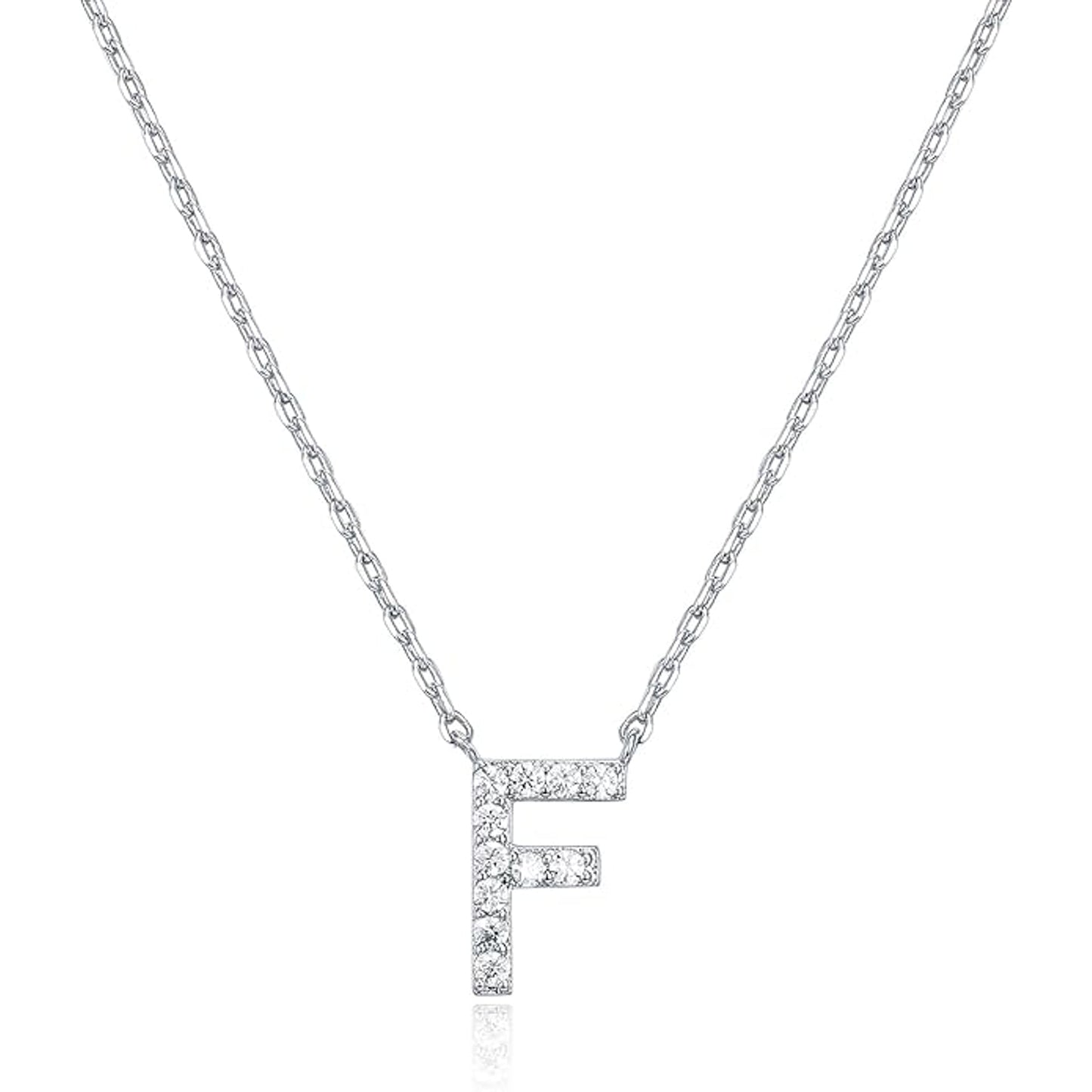Crystal initial F necklace in silver - Pulse and Glow