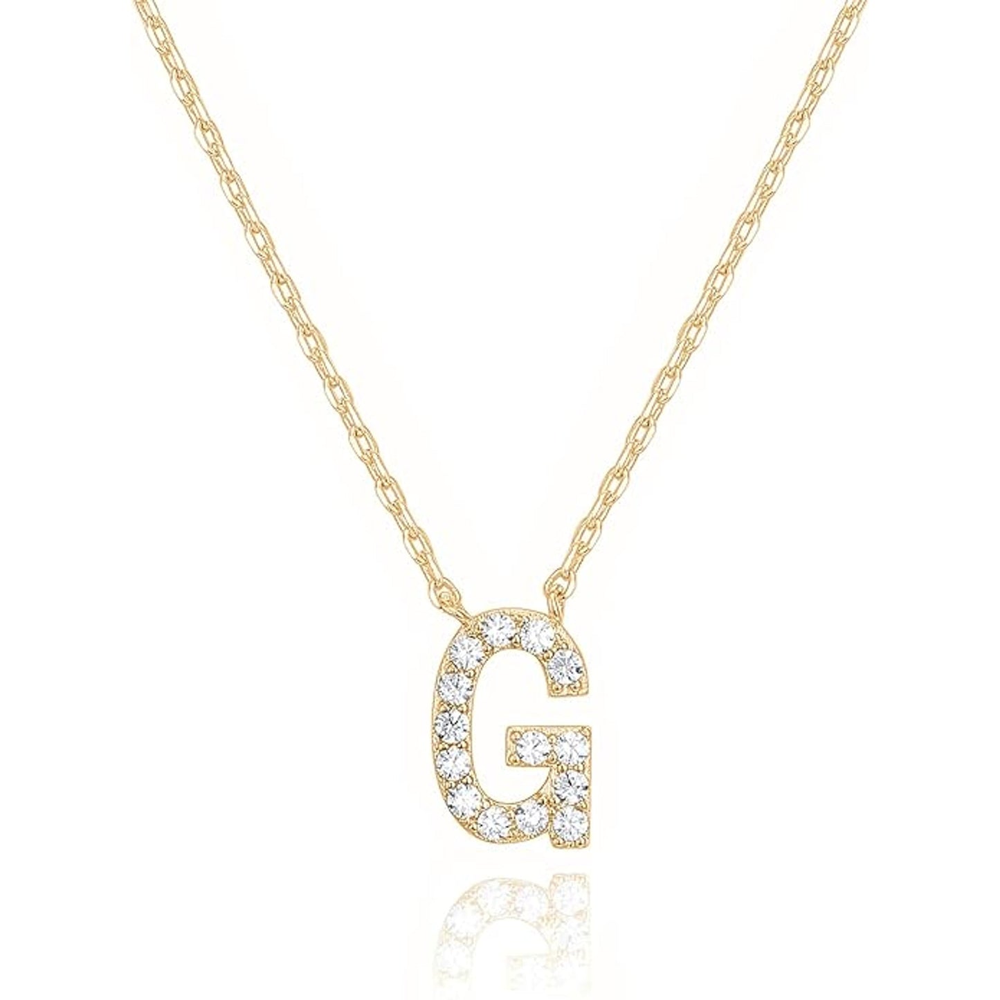 Crystal initial G necklace in gold - Pulse and Glow