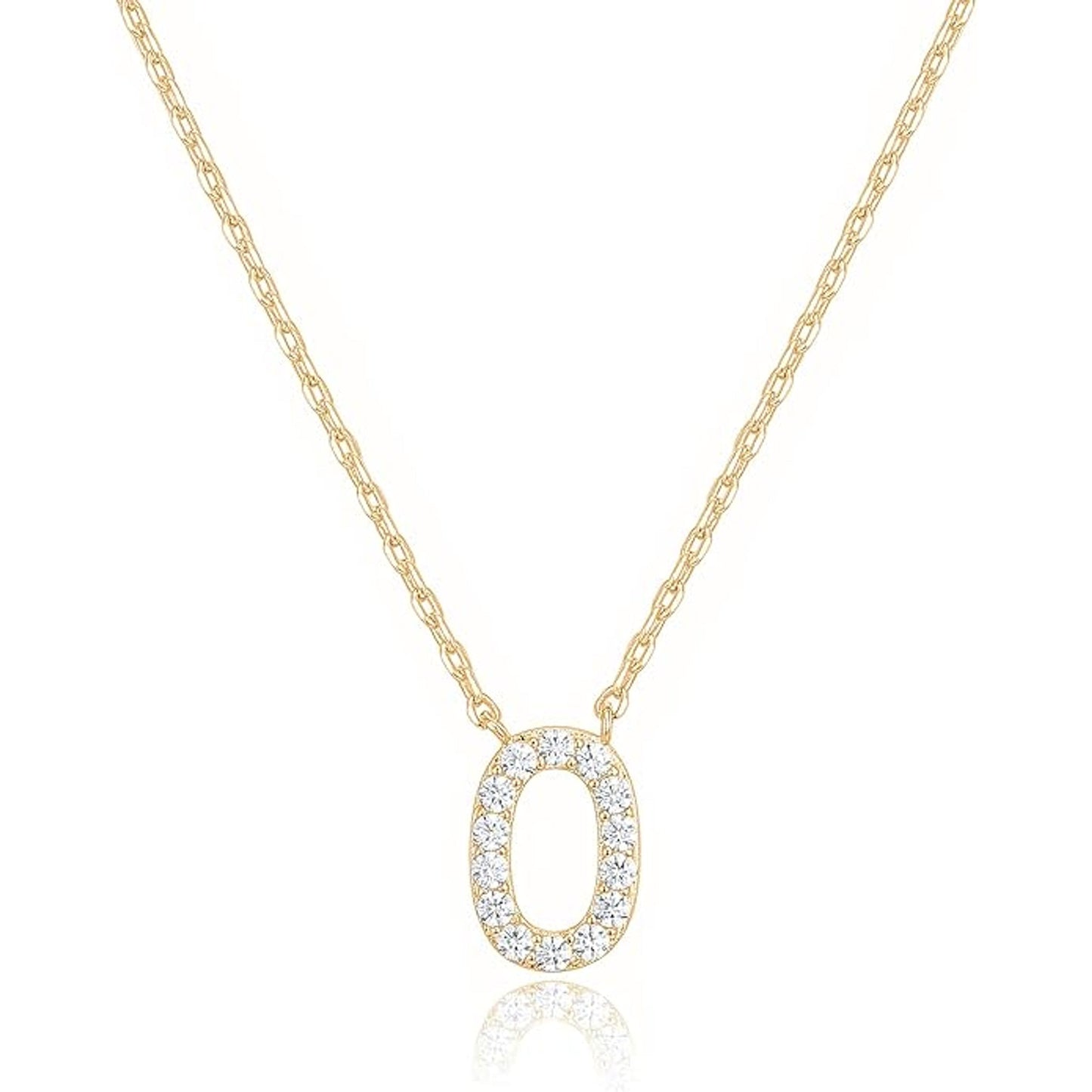 Crystal initial O necklace in gold - Pulse and Glow