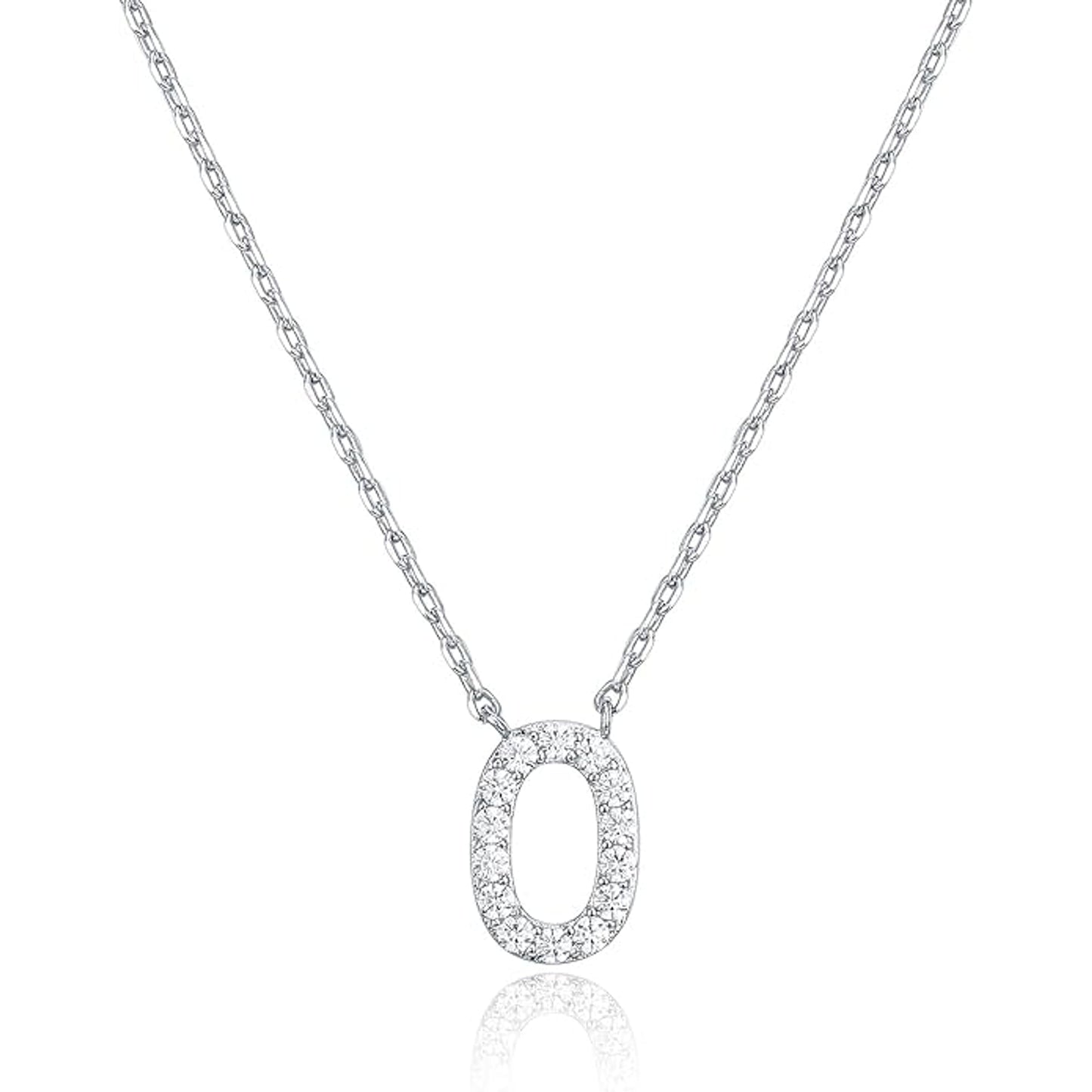Crystal initial O necklace in silver - Pulse and Glow