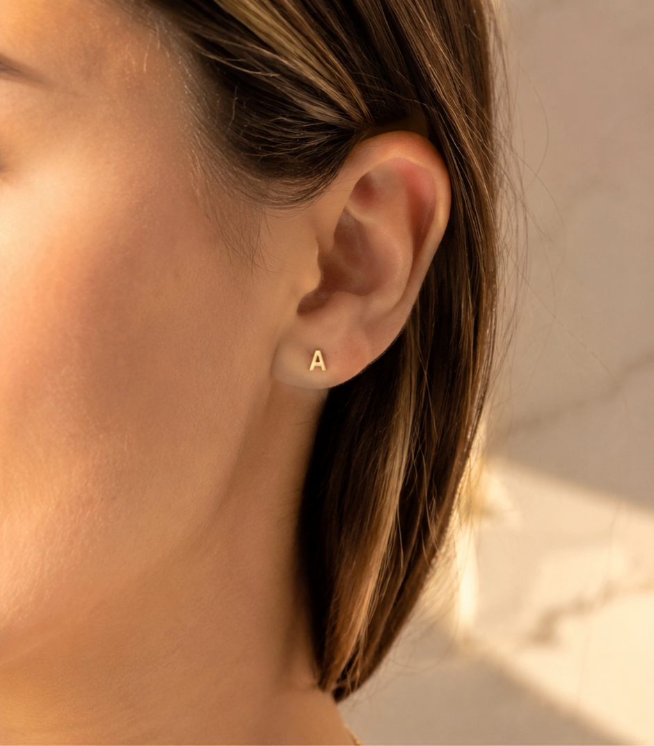 Personalized Initial Stud Earrings - part of the Complete Initial Set